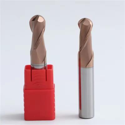 China CNC Solid Carbide HRC55 Ball Nose Endmill Milling Cutter 2 Flute Ballnose End Mill for Steel for sale