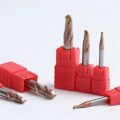 China High Quality HRC55 Carbide Ball Nose End Mill 2 Flute Carbide Cutter End Mill Tools for sale