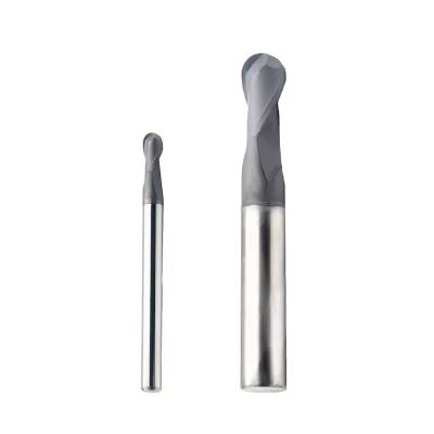 China Metal Ball Nose Graphite Endmill 2 Blade Hard Steel Cutting Tools Metric Carbide Milling Cutter for sale