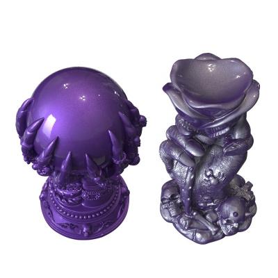 China Rose Hand Resin Crystal Ball Viable Molds Halloween Silicone Ghost Claw Resin Candle Mold For Art Ornament for sale