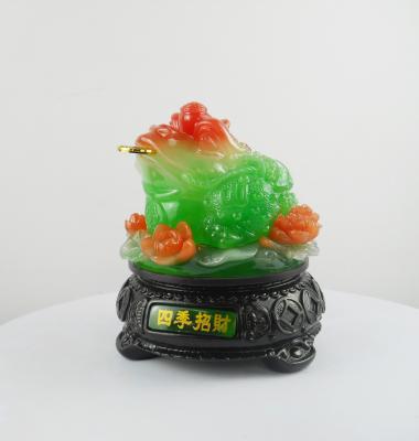 China China Golden frog 7.5 inch Chinese Traditional Resin Crafts New Shape Home Decoration Resin For Home Decoration FengShui Lucky for sale
