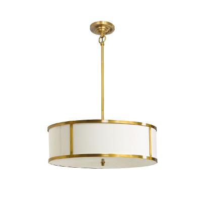 China Contemporary Fabric Drum Shade Contemporary Art Lighting Decoration Home Chandelier Pendant for sale