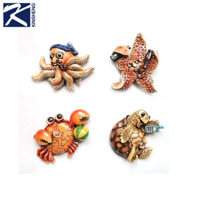 China Exquisite Eco-friendly Ocean Theme Gifts Travel Souvenir Marine Organism Fridge Magnet Decorative Sticker for sale