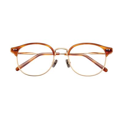 China Factory Outlet Popular High Quality Metal Acetate Glasses Frame Optical Glasses Anti-blue Light Sight for sale
