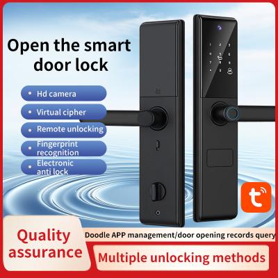 中国 Qleung S829max Tuya Wifi APP リモコン カメラ 指紋 パスワード カード 鍵 スマート ドア 鍵 ホテル オフィス 販売のため