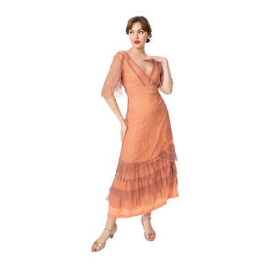 China High Quality Breathable Vintage Lace Dress Vintage Style Short Nylon Butterfly Sheath Dresses for sale