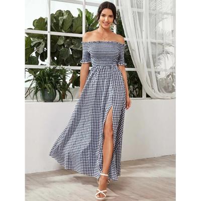 China 100% Polyester Anti-Static Casual Maxi Dress Long Off The Shoulders Dresses Women For Sale for sale