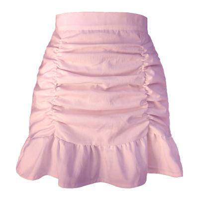 China Custom Plus Size Women Bottom Summer Fashion Trend Cotton Loungewear Girls' Zipper Mini Skirt for sale