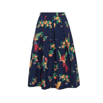 China Plus Size Fashion High Quality Women's Skirts Cotton Thick Printed Skirt for sale