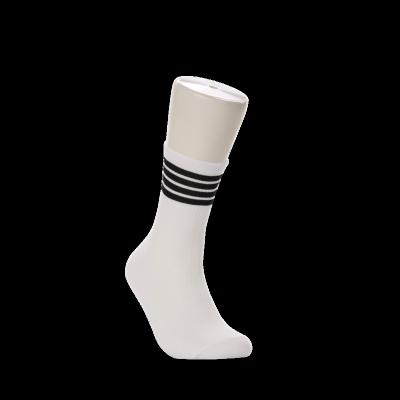 China Breathable Stripes Crew Sports Socks Cotton Happy Socks White Mens Breathable Unisex Women for sale
