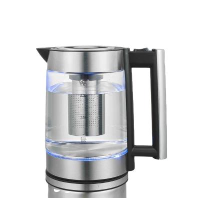 China Euro factory price low style 360 degree rotation electric glass kettle 1.8l with CB/CE/ROHS/LFGP for sale