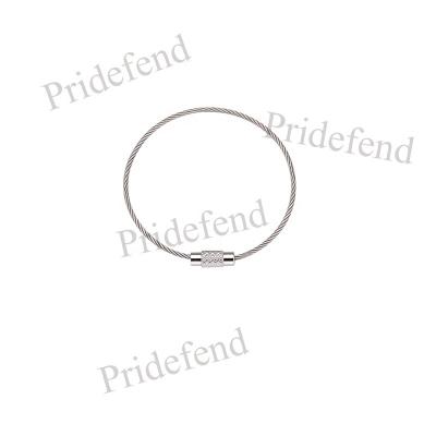 China Stainless Steel 10 Pack EDC Key Chain For Molle Webbing Wire Rope Heavy Duty Stainless Keychain for sale