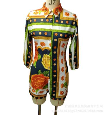 China 2022 new women's overalls positioning printing shorts viable cross-border e-commerce small spot for sale