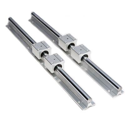 China 100% Interchangeable Aluminum Linear Guide Shaft Linear Motion Support Rail Round Linear Block SBR25 SBR25UU SBR25LUU for sale