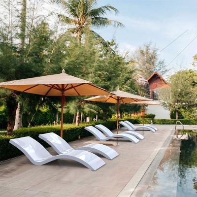 China Pool Water Lounge Bed Garden Chaise Modern Fiberglass Sun Lounger with Mail Packing Y for sale