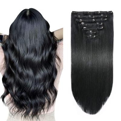 China High Quality Cuticle Aligned Hair Straight No Tangle No Any Split Ends Weft Clip In Hair Extensions 7pcs Real Clip In Hair Extensions for sale