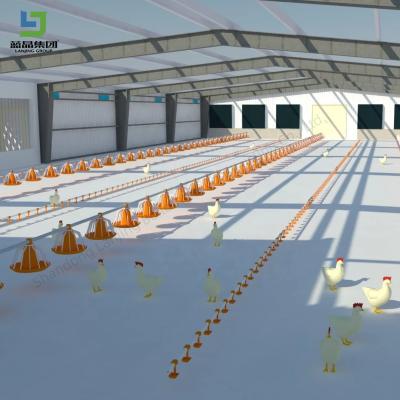 China Prefabricated Steel Structure Metal Chicken Layer Broiler Poultry Farm House With Equipment Sheep Cow Barn Shed for sale