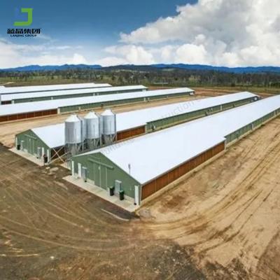 China Prefabricated Light Steel Frame Construction Structure Modular Design Frame Chicken Poultry Farm House Cow Barn Shed for sale