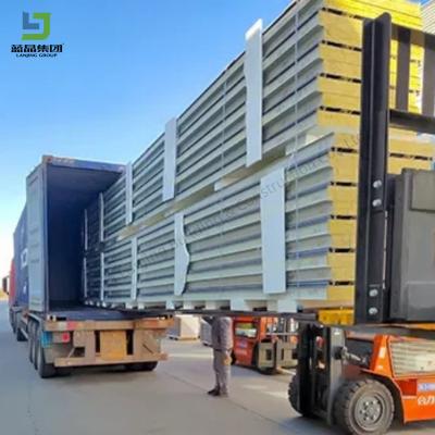 China Fireproof Heat Preservation Sound Insulation Rock Wool Sandwich Panel Wall And Roof Sheet for sale