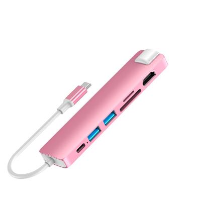 China USB3.0 5Gbps High Speed Airsky HC-13LC newest colorful type c 6 in 1 hub for Mac for sale