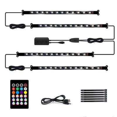 China Auto Interior Interior Decoration Atmosphere 4pcs RGB LED Strip Light With USB Music Control