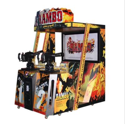 China Coin Operated Metal+Plastic+Acrylic Size Profit Game First Blood Rambo Adventure Gun Shooting Game for sale