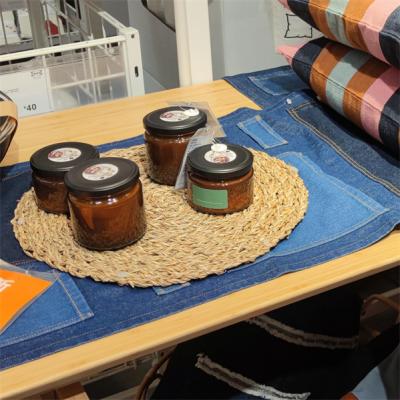 China Natural Round Water Viable Hyacinth Woven Placemats Rattan Placemats for sale