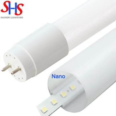 China WAREHOUSE high lumen 170lm/w 18W t8 nano led tube light 4ft pc led tube lights for sale