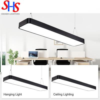 China Modern Linear LED Light For Office LED Chandeliers Lights LED Ceilling Hanging Pendant Lamp for sale