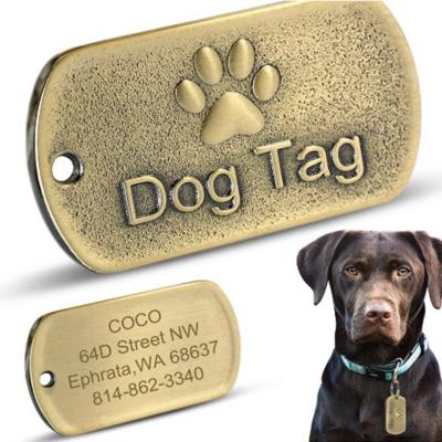 China Art Wholesale Folk Footprints Enamel Laser Engraving Vintage Pet Collar Accessories Zinc Alloy Dog Tags for sale