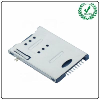 China Impulso 8pin Sim Card Connector do impulso de Smt, 6+2 Pin Type Sim Card Socket à venda