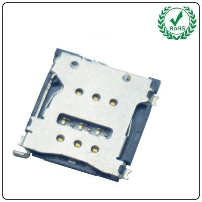 China Impulso Sim Card Connector Nano 1.5H da resistência de isolação de PTFE com bandeja de cartão à venda