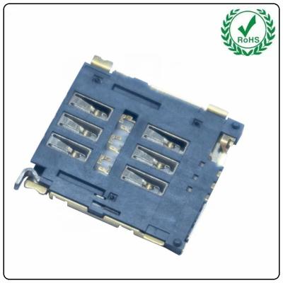 China 6pin Sim Card Adapter With Detect, 1.5H micro Sim Card Connector With Tray à venda