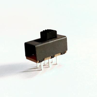 Китай Переключатель скольжения, выключатель раздвижной двери Pin 2P2T 6, переключатель тактичности нажима прерывателя включеный-выключеный вертикальный, мини тумблер продается