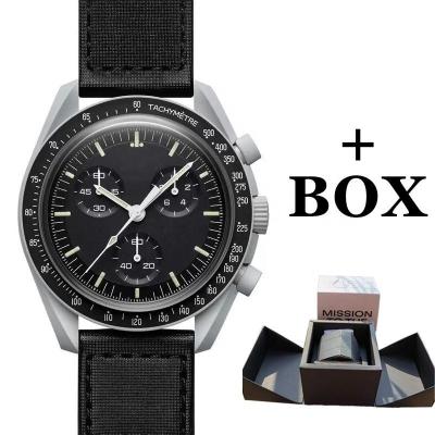 China Chronograph Highest version 1and1 Real Bioceramic moonswatch Waterproof Chronograph planet quartz movement for Omegas swatchs for sale