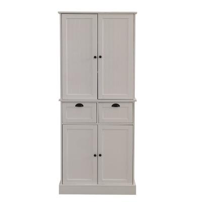 China Adjustable (other) factory supply Modern Free Standing Kitchen and living room side table Storage high cabinet adjustable shelf 4doors 2drawers for sale