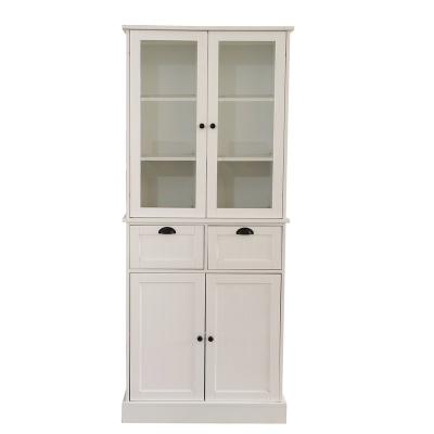 China Adjustable (other) factory supply Modern Free Standing Kitchen and living room side table Storage high cabinet adjustable shelf 4doors 2drawers for sale