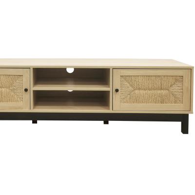 China New design TV stand 2023 new design Factory supply Modern tv cabinet living room Furniture TV stand with paper rope Wooden Entertainment Table for sale