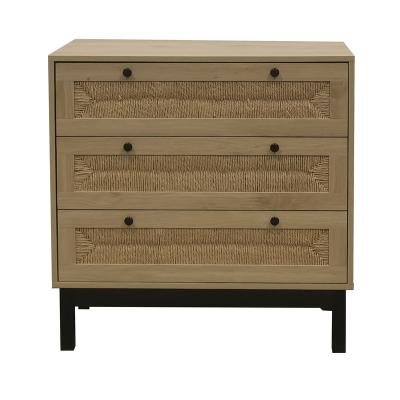 China Modular 2023 new design Factory hot sale supply modern vintage chest cabinet 3 drawers storage cabinet paper string furniture living r for sale