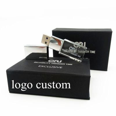 China High Speed Pendrive USB Flash Sticks 32GB 4GB 8GB 16GB Custom USB 2.0 Pen Drive Glass LED Crystal Exuanck 3D Logo for sale