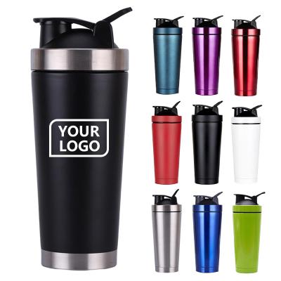 China High Quality Leakproof Protein Stocked 24oz Stainless Steel Gym Fitness Workout Shaker Bottle For Protein Blends for sale