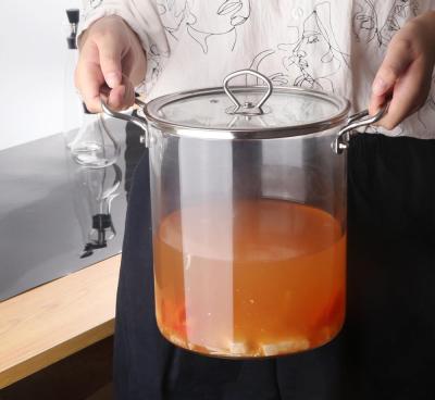 China Viable Anti-scald Universal Large Capacity Transparent Glass Cooking Pot for sale