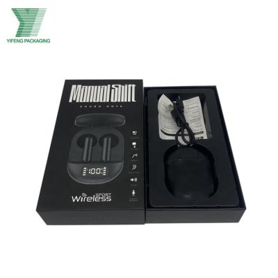 China Recycled Materials Black Wholesale Mobile Phone Battery Paper Packaging Box Printing Mobile Power Gift Box 3c Custom Product Packaging Box for sale