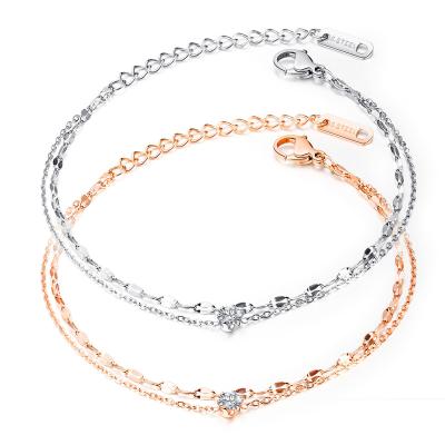 China CLASSIC Good Quality New Arrival Fancy New Arrival High Polished OBE Star Multi - Layered Gold Anklets For Girls for sale