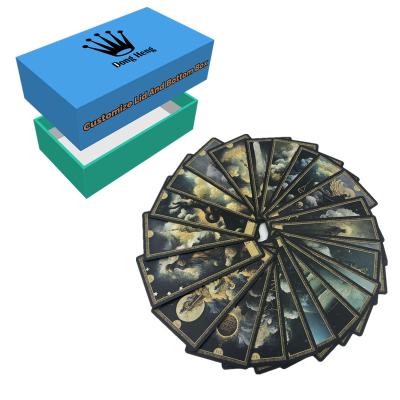 China Paper or PVC Custom Printing Golden Foil StampTarot Oracle Cards Positive Affirmation Deck Paper Tarot Cards With Lid And Bottom Box for sale