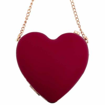 China Grab Fashion Wholesale Women's Clutch Red Heart Shaped Evening Clutch Bag for sale