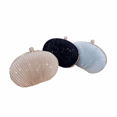 China 2020 New Design PU Shell Shaped Bling Personalized Clutch Bag for sale