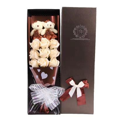 China 2022 New Mother's Day Rose Cartoon Bear Soap Flower Simulation Bouquet Mother's Day Gift Valentine's Day For Girlfriend Teddy Bear for sale