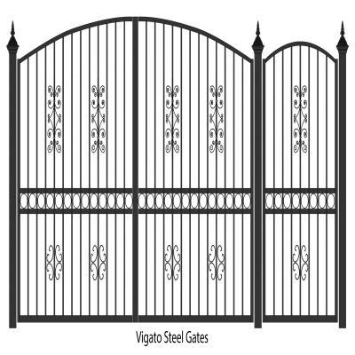 China Wrought Iron Gate Simple Main Design Square Iron Door Tube Iron Main Gate Design Easily Compiled Model Design For Home for sale
