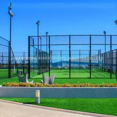 China LED Lighting Padel Tennis Courts Custom 12mm Height Grass Surface for sale